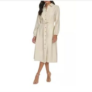 Faux Leather Midi Dress